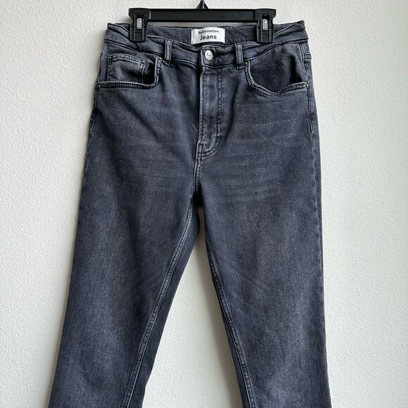 Reformation Size 28 Black Wash Jeans Slim Straight High Rise Ankle color Avalon - Picture 2 of 7